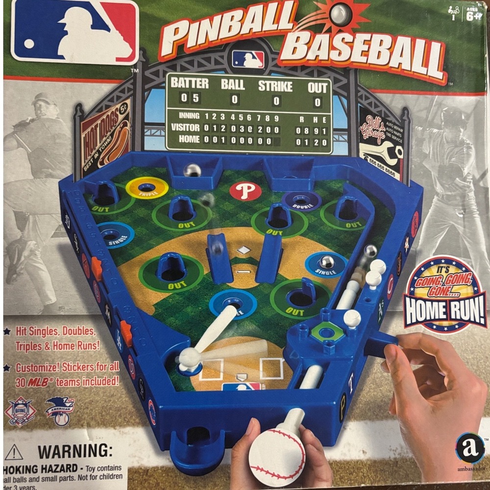 Ambassador Games MLB Pinball Baseball Game All 30 Teams Stickers NEW MLB808
